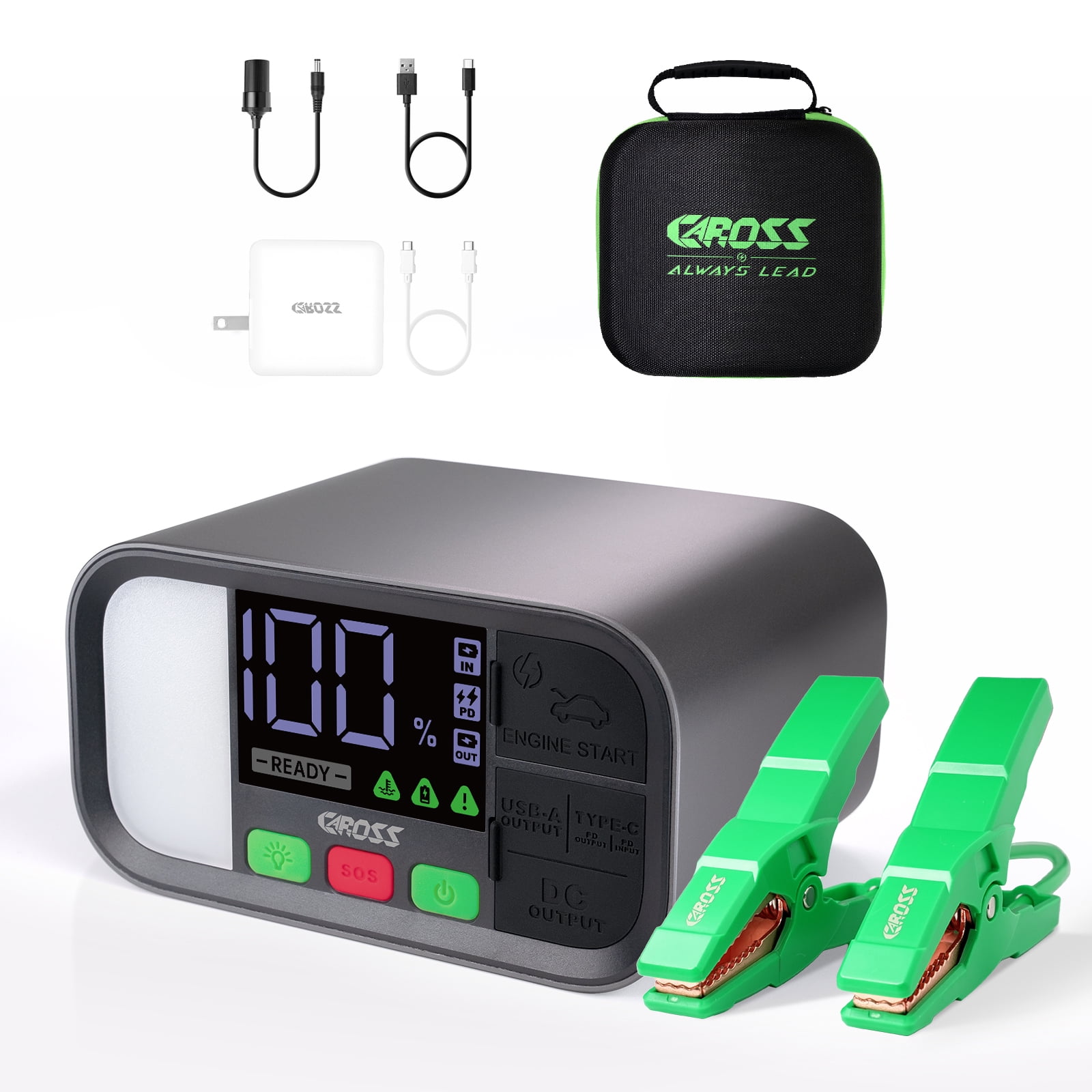 CAROSS T19 12V Jump Starter Battery Pack 1600Amp Peak 16000mAh Capacity