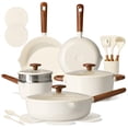 thumbnail image 1 of Carote 21-Piece Nonstick Pots and Pans Set, Ceramic Cookware Set with Steamer, Induction Compatible, White, 1 of 8