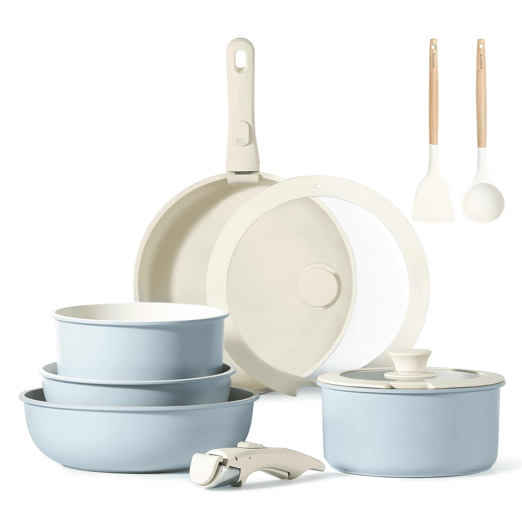 Carote S-ICE10 Nonstick Pots and Pans Set, 8 Pcs Induction Kitchen Cookware  Sets