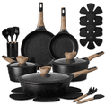 thumbnail image 1 of CAROTE 18-Piece Nonstick Pots and Pans, Granite Cookware Set with Kitchen Utensils, Black, 1 of 8