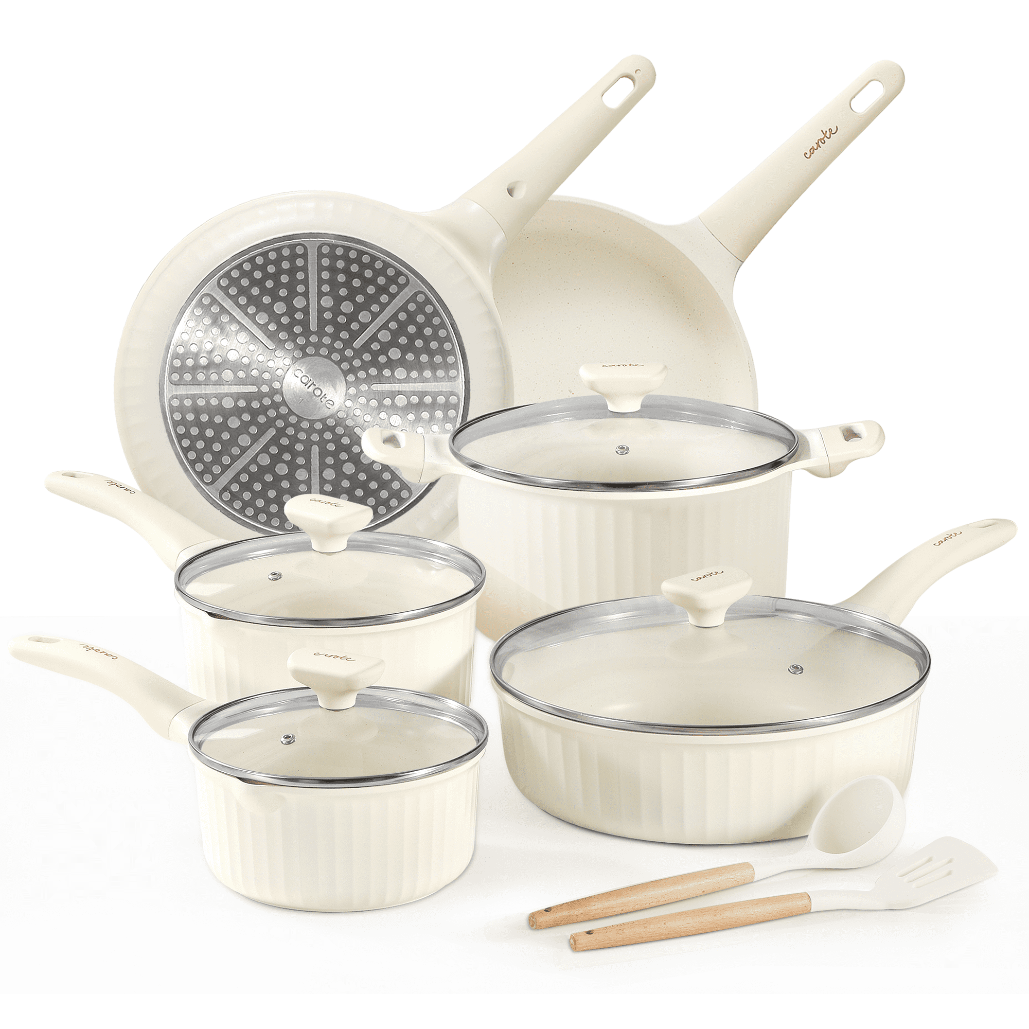 CAROTE 12pcs Pots and Pans Set Non Stick, Kitchen Cookware Set