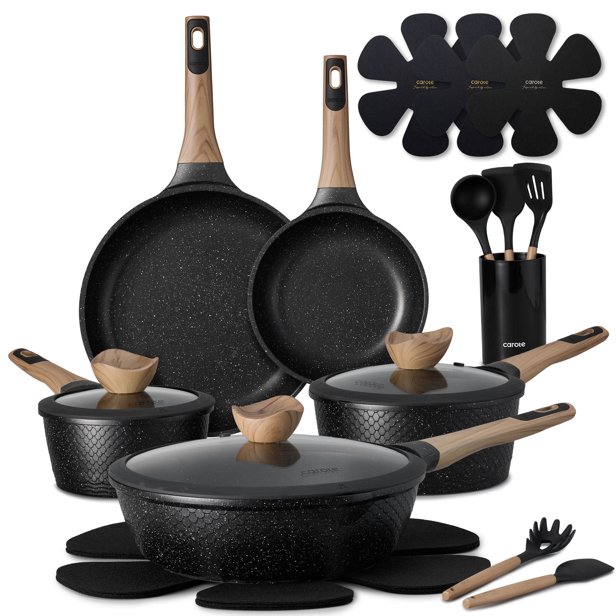 CAROTE 12pcs Pots And Pans Set Non Stick Kitchen Cookware Set Induction Kitchen Cookware Sets Easy To Clean White And Gold: Should You Buy It?