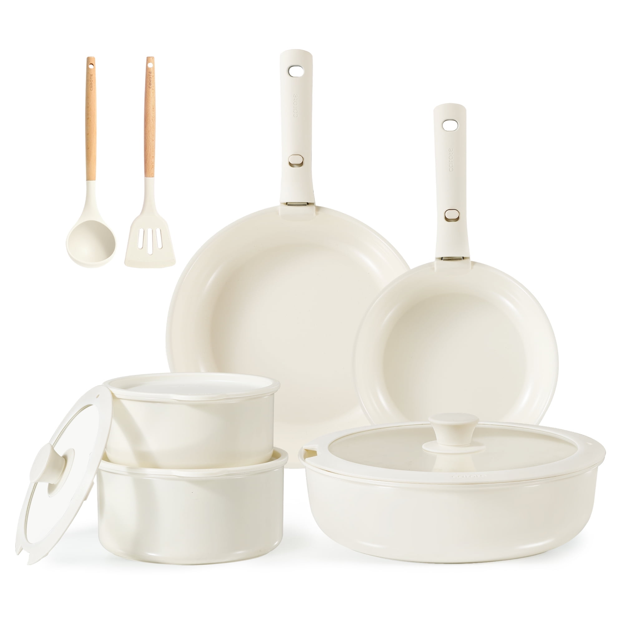 CAROTE 13-Piece Ceramic Cookware Set, Detachable H