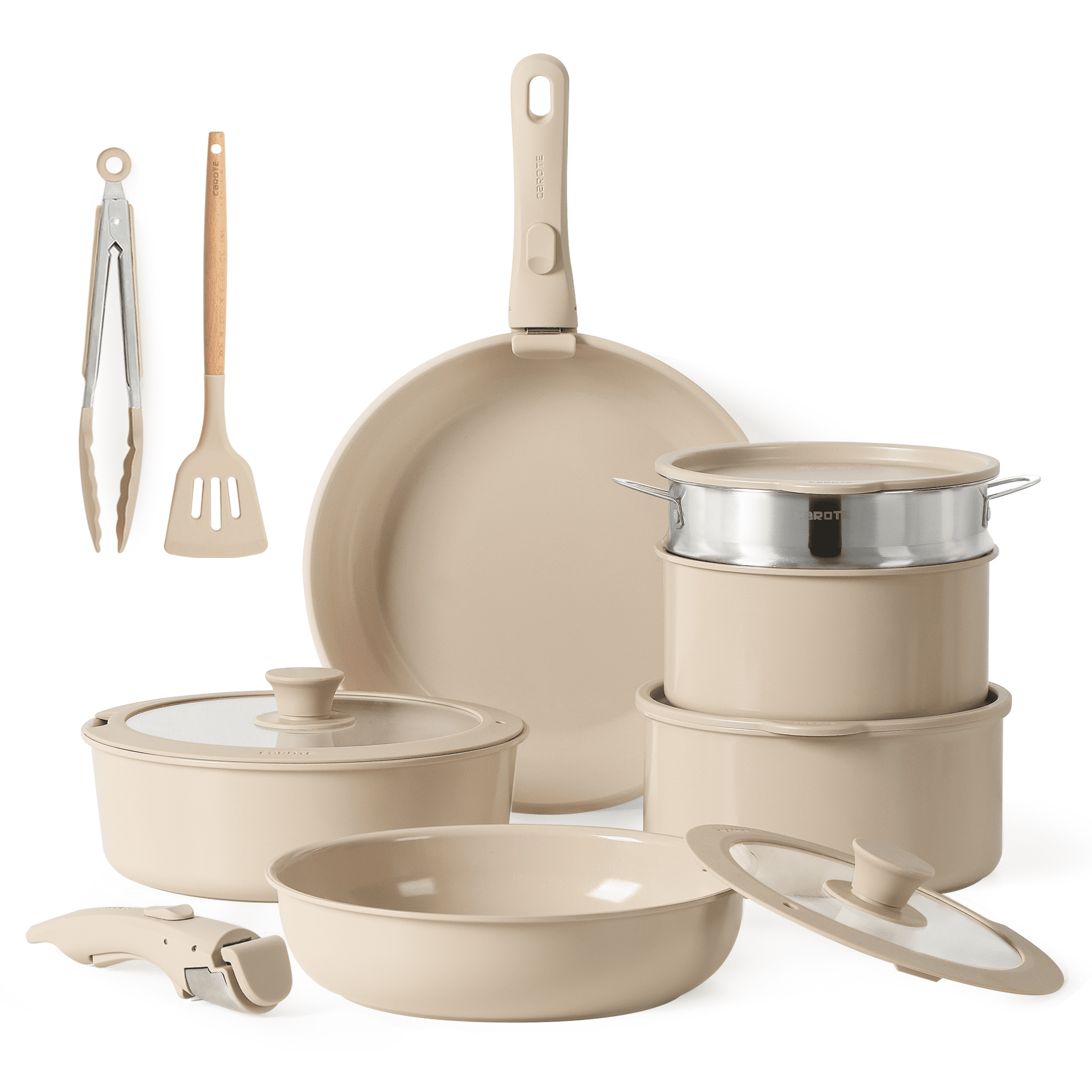 Carote Nonstick Cookware Set with Detachable Handle $29.99 (Retail $99.99)