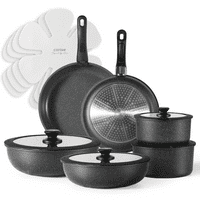 CAROTE 17-Piece Nonstick Cookware Set with Removable Handle
