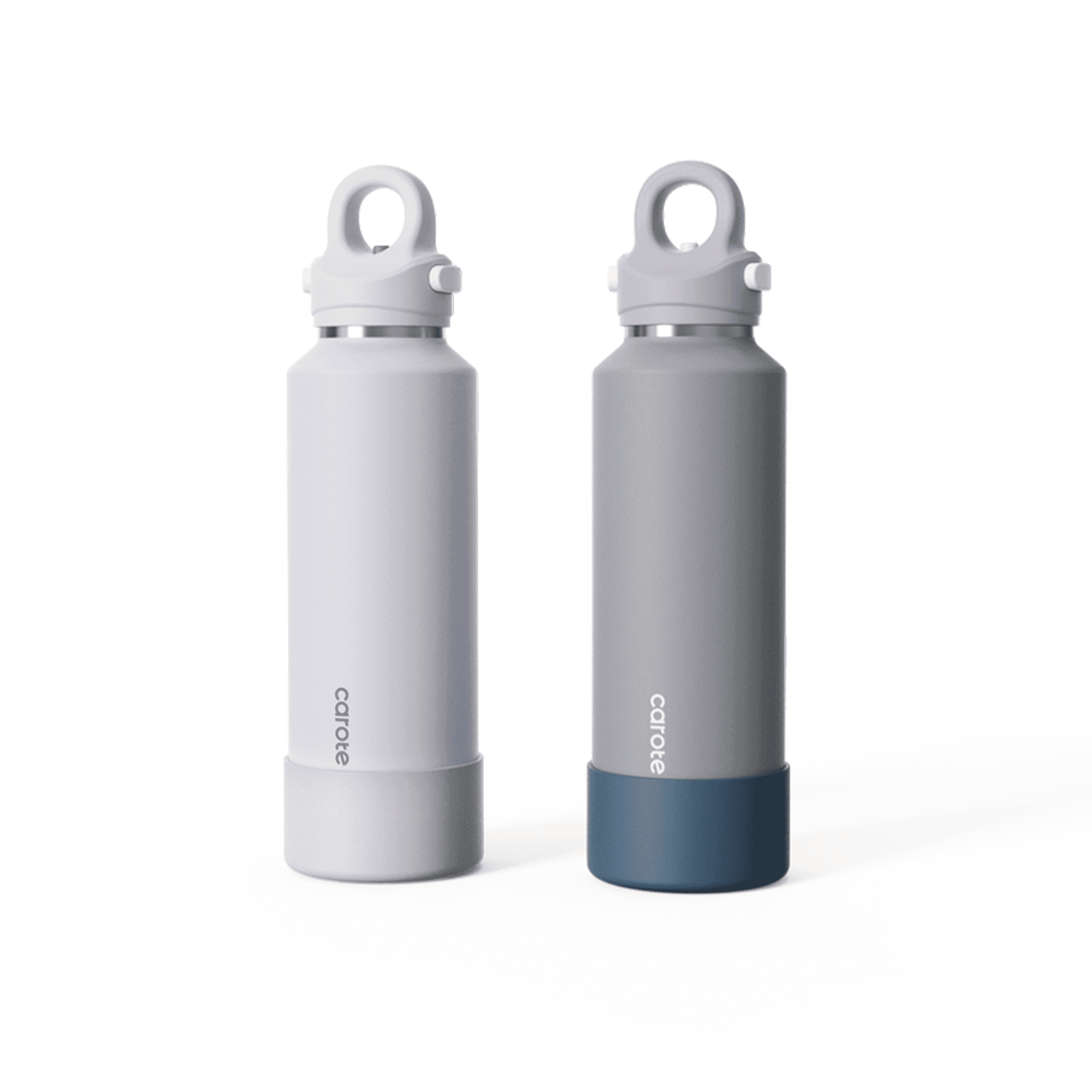 Carote Insulated Stainless Steel Water Bottle with Flip Lid, Leakproof Double Wall Vacuum Travel Tumbler, Reusable Cup for Hot & Cold Drinks, Purple Gray, 20oz, 2 Pack