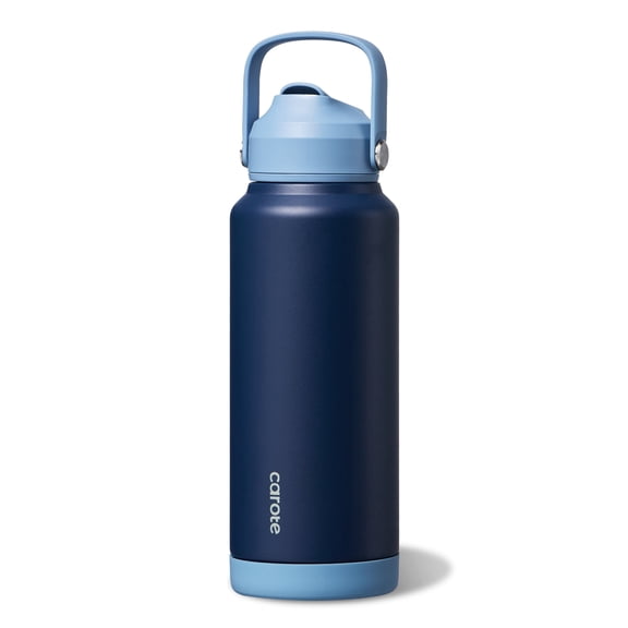 Carote Insulated Stainless Steel Tumbler with Handle and Lid, Leakproof Double Wall Vacuum Travel Mug, Reusable Cup for Hot & Cold Drinks, Blue, 40oz