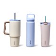 thumbnail image 1 of Carote 2-pack Click Open Insulated Stainless Steel Water Bottle with Ice Barrier Layer , Highlight Series, 19 fl oz, Pink & Blue, 1 of 4
