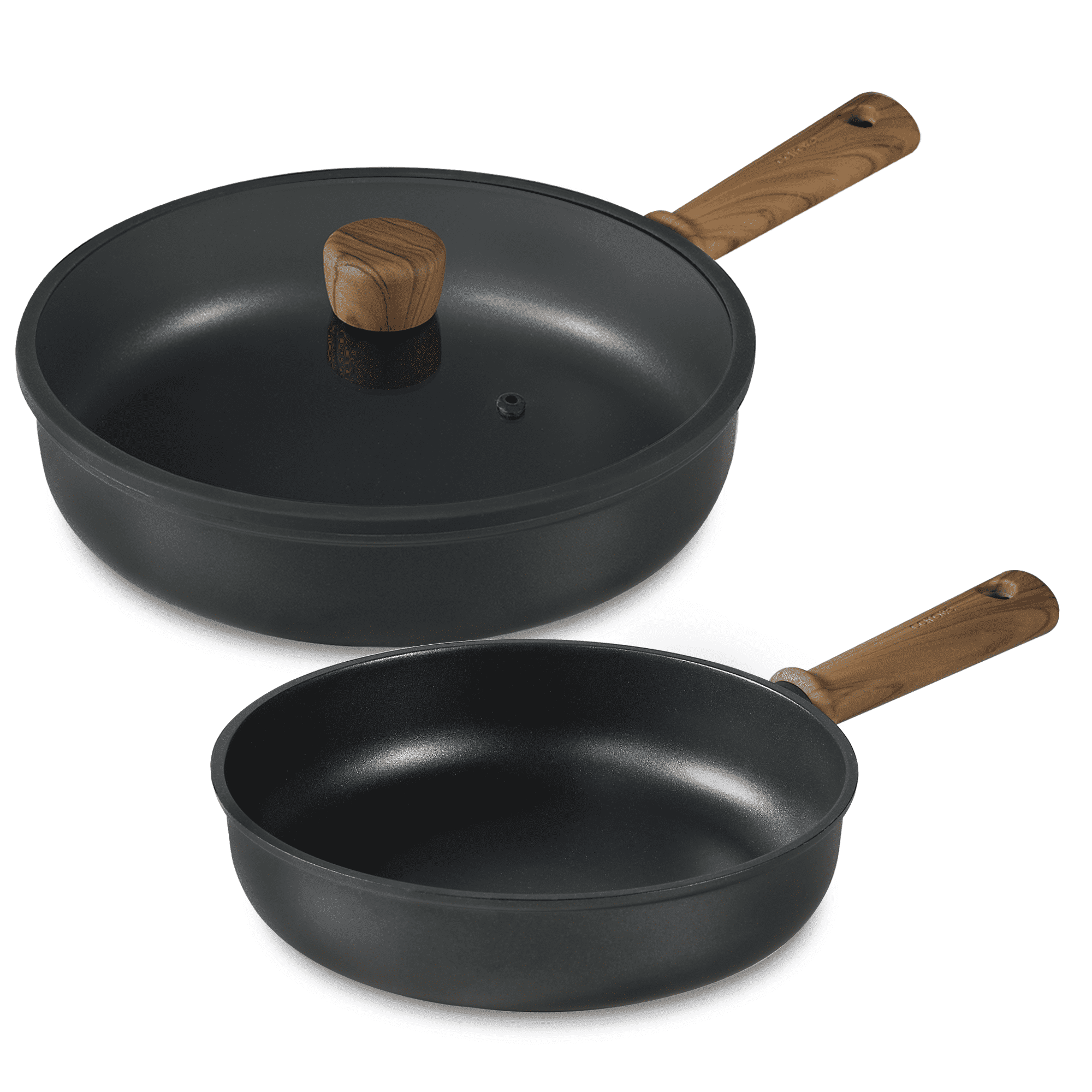 Carote 3Pcs Nonstick Frying Pan Set, 8&10" Titanium Omelette Pan Set, Induction Cookware, Chef's Pan