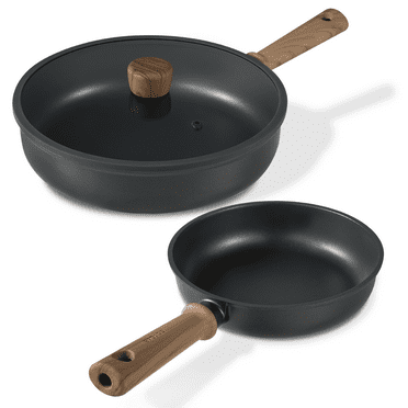 Carote 3Pcs Nonstick Frying Pan Set, 8&10" Titanium Omelette Pan Set, Induction Cookware, Chef's Pan