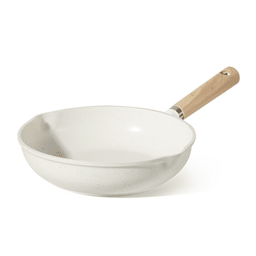 Carote Nonstick Frying Pan 9.5" Skillet With Induction, Egg Omelet Pan Non-Stick Chef's Pan Compatible for All Stoves, Bon Appetit, White Granite