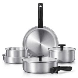 SODAY 12 Piece Granite Non Stick Skillet Frying Pots Pans Induction Safe Kitchen Set Black Walmart