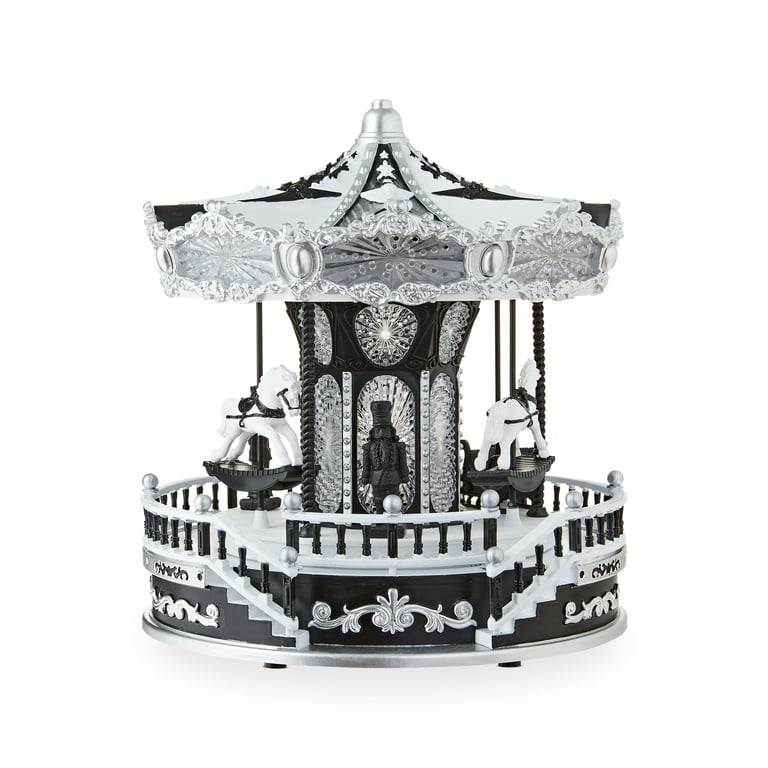 Light-Up and Musical Christmas Carousel Decoration, Multicolor, 11