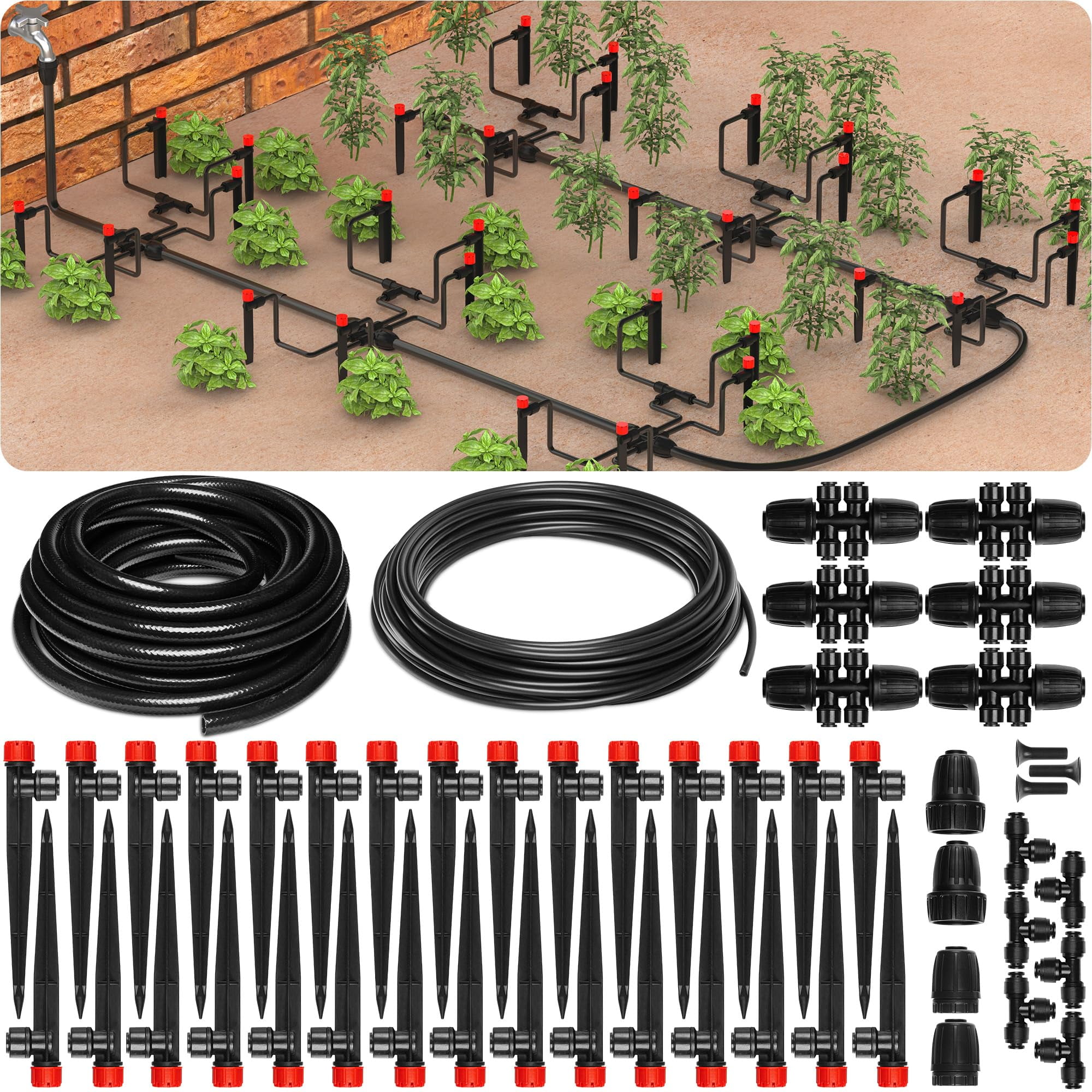 CARPATHEN Drip Irrigation System Adjustable Quick Connect Irrigation