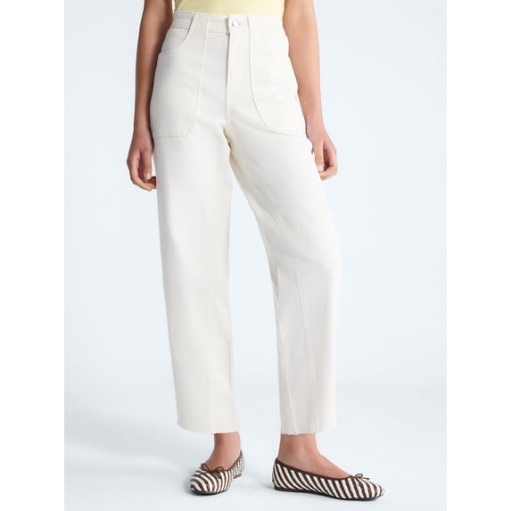 Free Assembly Women's Cropped Carpenter Barrel Jeans, 27" Inseam, Sizes 0-20