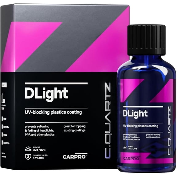 CARPRO CQUARTZ DLight - UV Ceramic Coating for PPF, Headlights, Plastics & Paint - 30ml