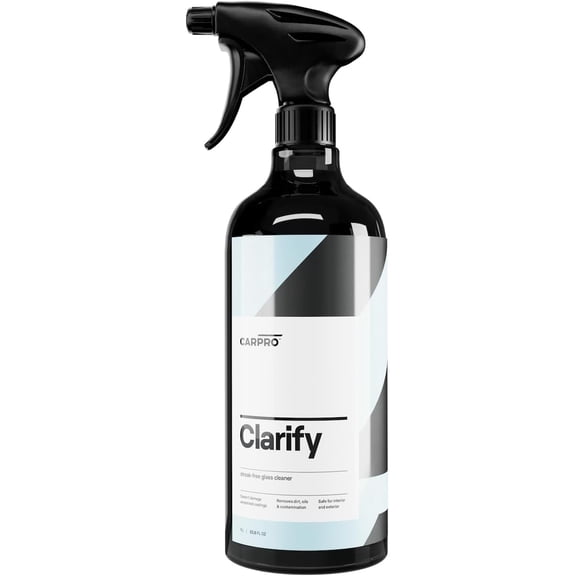 CARPRO Clarify Streak Free Car Window Cleaner Removes Oils, Fingerprints & Dirt - Safe to Use on Ceramic Coatings, Interior and Exterior Glass - Liter (34oz)