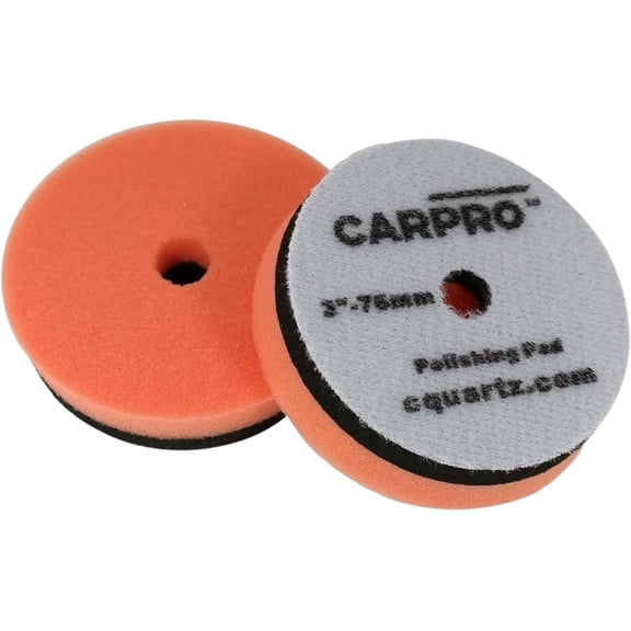 CARPRO Orange Polishing Pad - Car Polishing Pads for Buffing, Cutting, & Polishing, Foam Polishing Pad for Paint Correction - Hook and Loop Car Buffer Pads w/Tapered Edge - 3" (1 Pad)