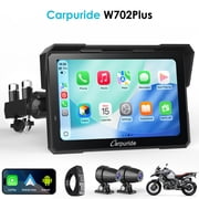 CARPURIDE Moto CarPlay & Android Auto for Motorcycle Wireless Portable Motorcycle Stereo - Install Apps, Built-in GPS & Dual Cameras 702plus
