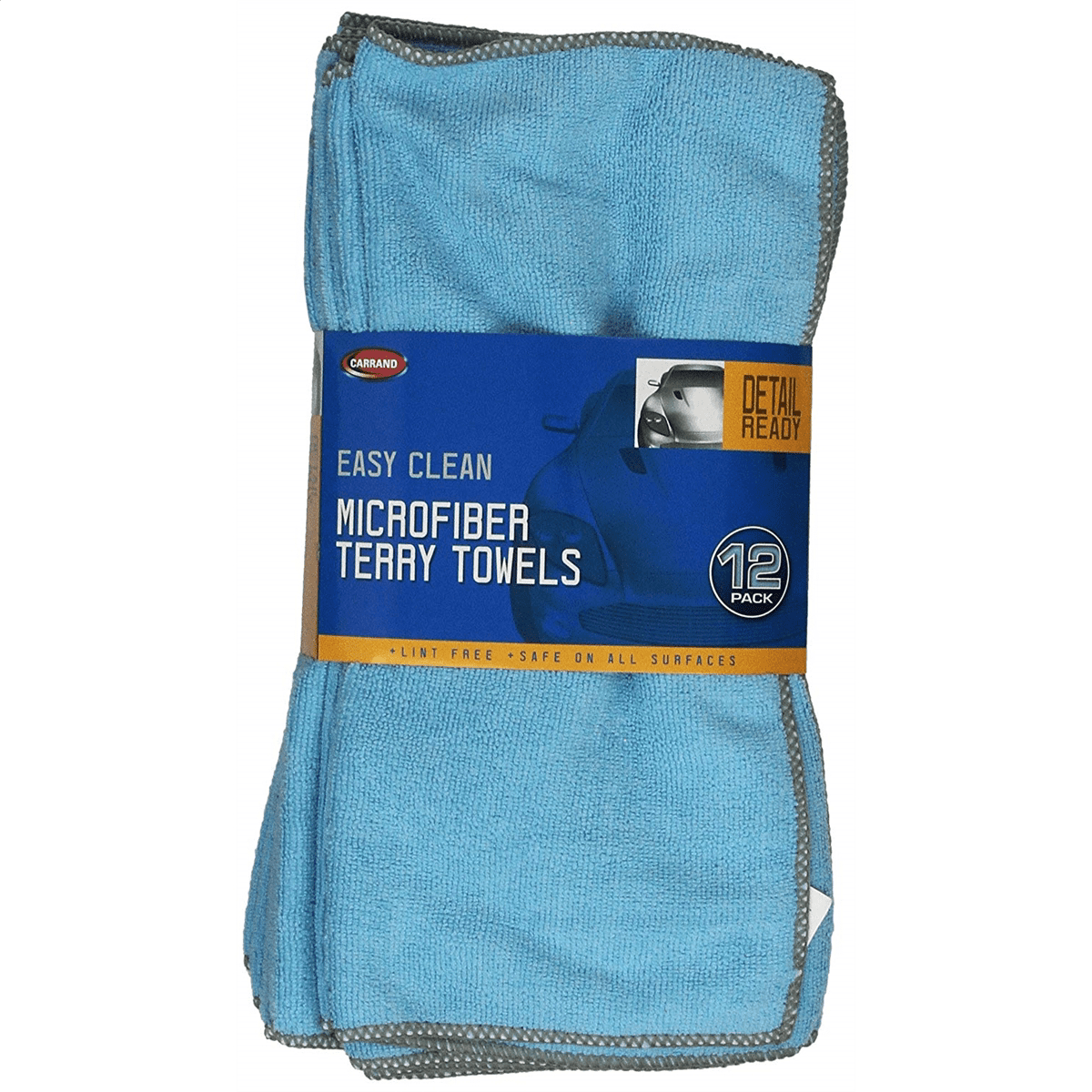 CARRAND Microfiber Cloth,12"x16",Assorted,12/PK 45067