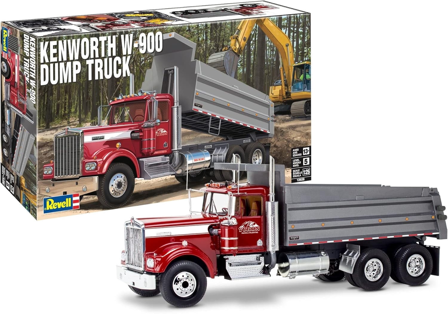 Revell Kenworth W 900 Dump Truck Model Building Kit 1:25 Scale 265 Pieces