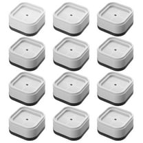 Yucurem 12 Pack Furniture Risers Adjustable Bed Risers Heavy Duty Lifts Height 1", Square Stackable Bed Risers for Desk Leg Table Couch Sofa Chair Bed Frame Legs Dorm (White)
