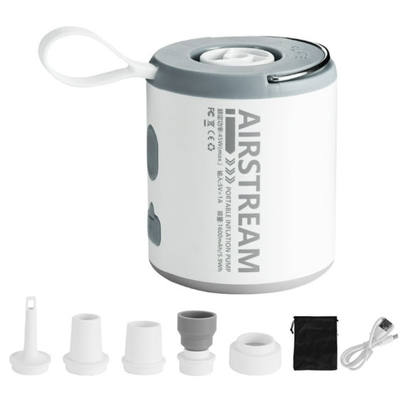 CARRFA 2-in-1 Air Pump with Camping Lantern, Portable Rechargeable Electric Inflator Deflator for Pool Floats, Air Mattress, Swim Rings, Camping Gear, Travel & Vacuum Storage Bags (Gray Magnetic)