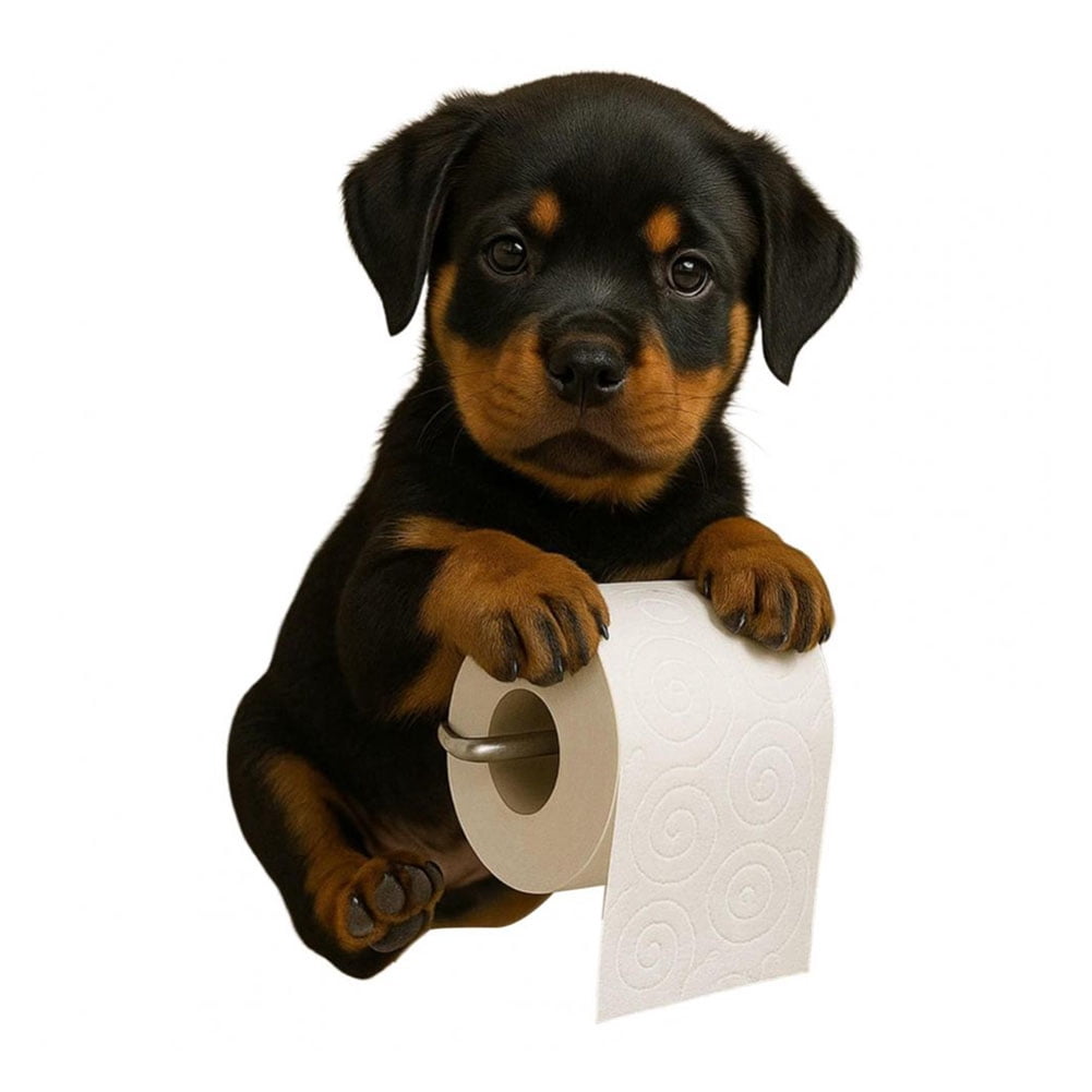 CARRFA 2025 Creative 3D Printed Dog Paper Holder, Tissue Roll Dispenser ...