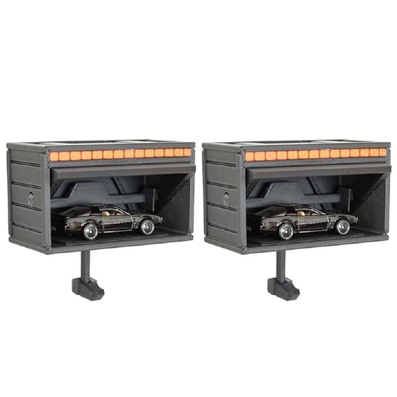 CARRFA 2PCS Key Holder for Wall, 3D Car Garage Key Holder Wall Mount, Small Toy Car Garage with Opening Door, Easy Installation Key Rack for Entryway (Black)