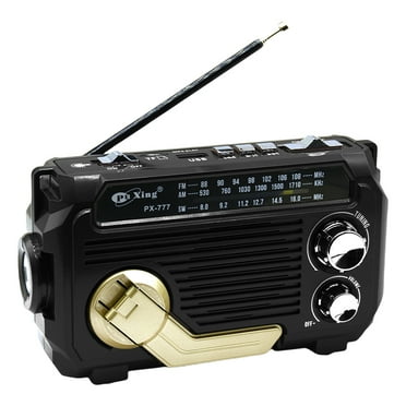 CARRFA Black Solar Hand Crank Radio, Portable Power Bank Radio with Flashlight for Home Survival Hurricane Emergencies Supplies