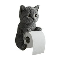 CARRFA Funny 3D Cat Toilet Roll Holder, Creative Cat Sculpture Paper Holder, Decorative Towel & Tissue Wall Mount for Bathroom Kitchen Decor Gifts for Cat Lovers