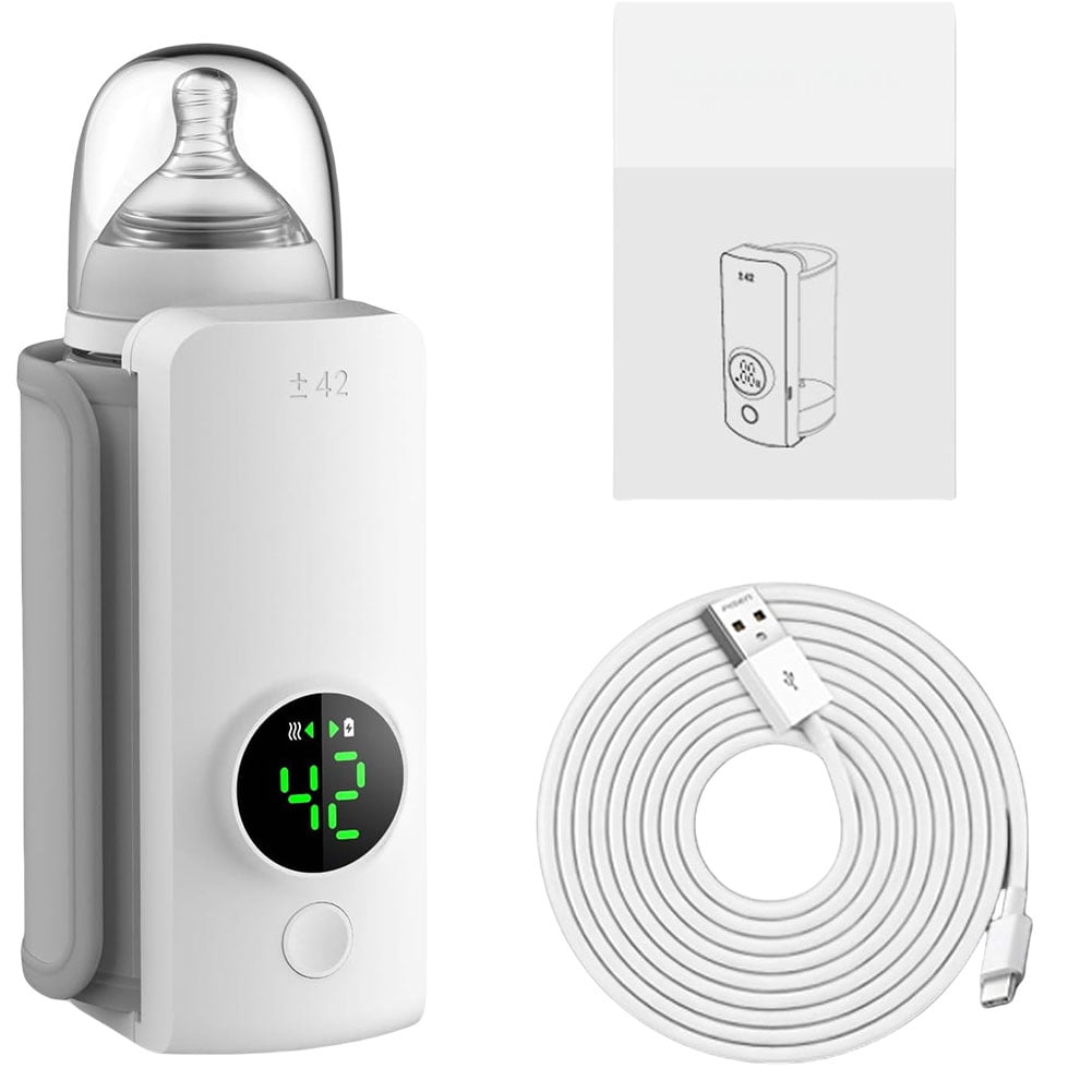 CARRFA Portable Bottle Warmer for Travel, Fast Heating Rechargeable Cordless Baby Bottle Warmer for Breastmilk and Formula