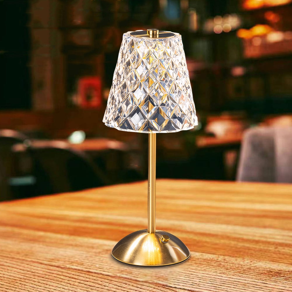CARRFA Portable Crystal Table Lamp, 3-Color Touch Control Rechargeable ...