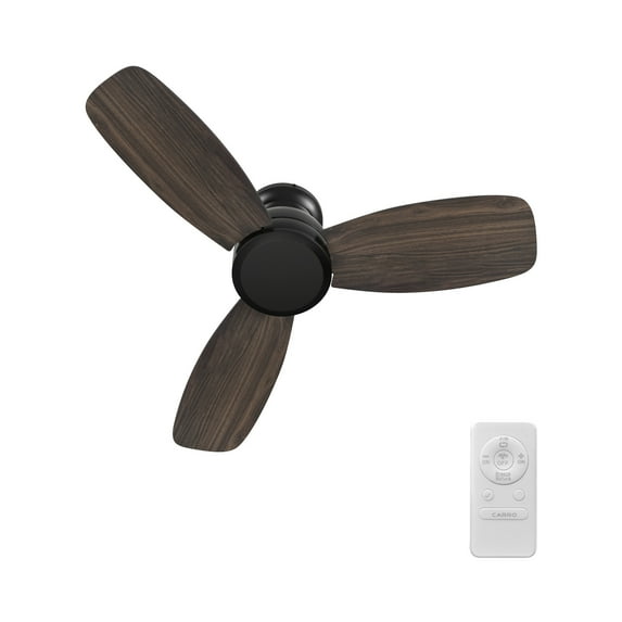 CARRO  Quest 44" Indoor Ceiling Fan with No Light ,Remote Control. Black/Walnut Color