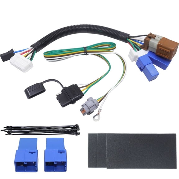 CARROFIX Custom-Fit Vehicle Wiring Harness with 4 Way Flat Trailer Connector, Compatible with Nissan Pathfinder; Infiniti QX60, Factory Tow Package Required
