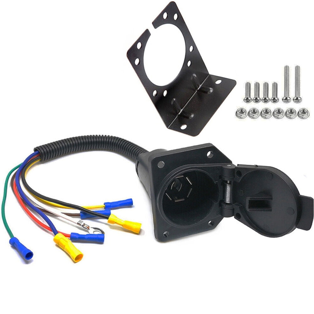 CARROFIX New 7 Way RV-Style Trailer Connector Socket with Wiring ...