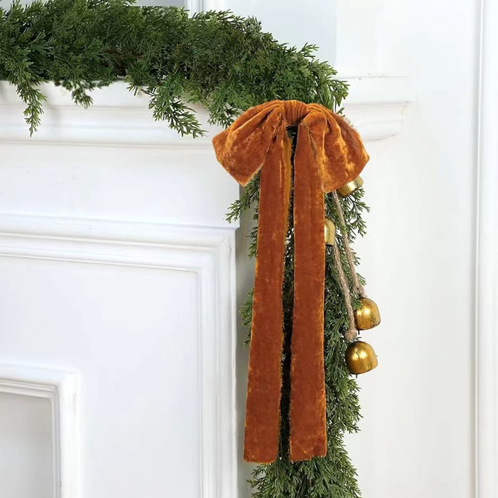 CARRYKING Oversized Velvet Christmas Bow 17.72x8.66-Inch, Red Khaki for ...