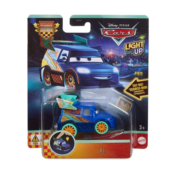 Disney and Pixar Cars 1:55 Scale Toy Vehicle with Colorful Light-Up Features (Styles May Vary)