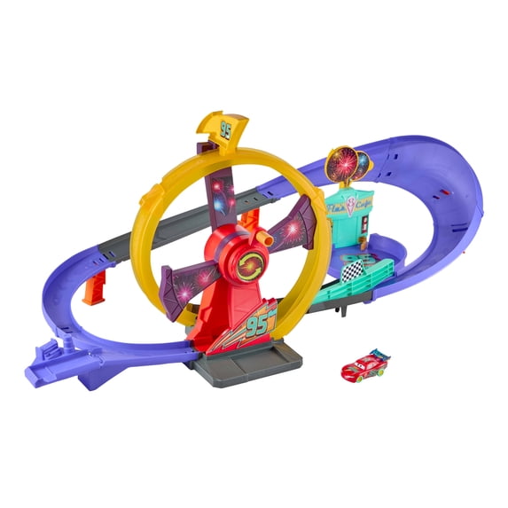 Disney and Pixar Cars Race to Celebrate Lightning McQueen Celebration Raceway Playset & Toy Car