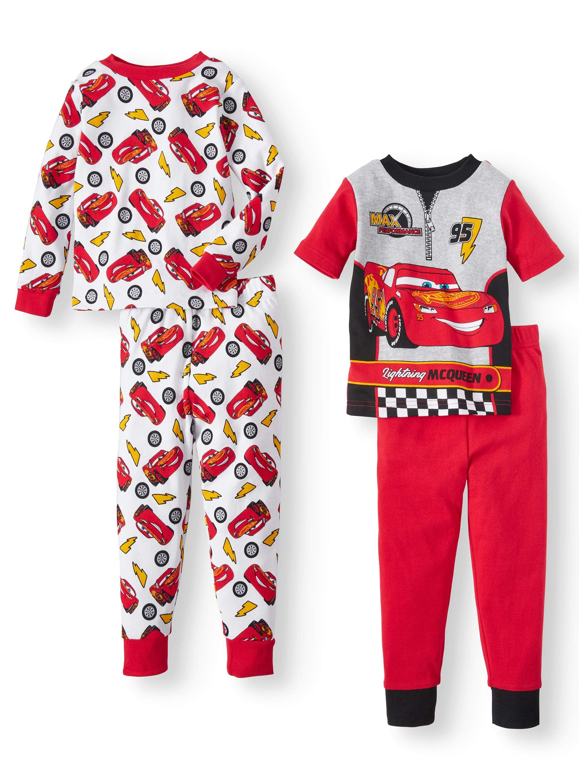 CARS Toddler Boys' Short Sleeve and Long Sleeve Cotton Tight Fit