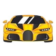 thumbnail image 1 of CARS & VEHICLES - Kids Teens Bedroom Yellow Sports Car Vehicle Decal Front View Design Vinyl Wall Decal Sticker - Adhesive Modern Multicolored Super Car Wall Decoration 20" x 10", 1 of 3