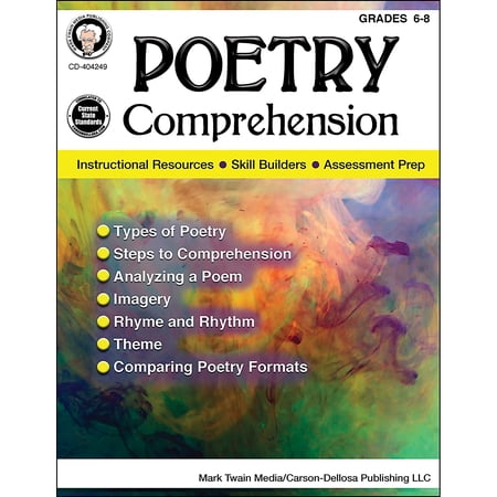 CARSON-DELLOSA Mark Twain "Poetry Comprehension" Grades 6-8 Resource Book (404249)