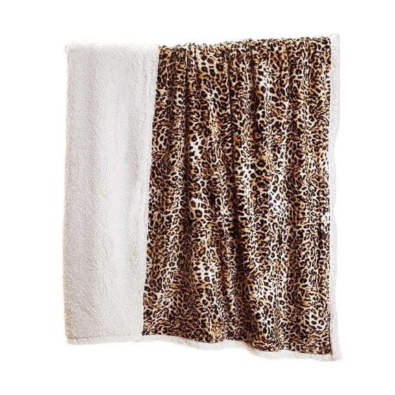 CARSTENS, INC. Ultra Premium Super Soft Plush Sherpa Fleece Oversized Throw Blanket 54" x 68", Leopard