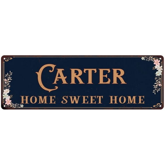 CARTER Home Sweet Home Victorian Look 6x18 Metal Sign 106180046373