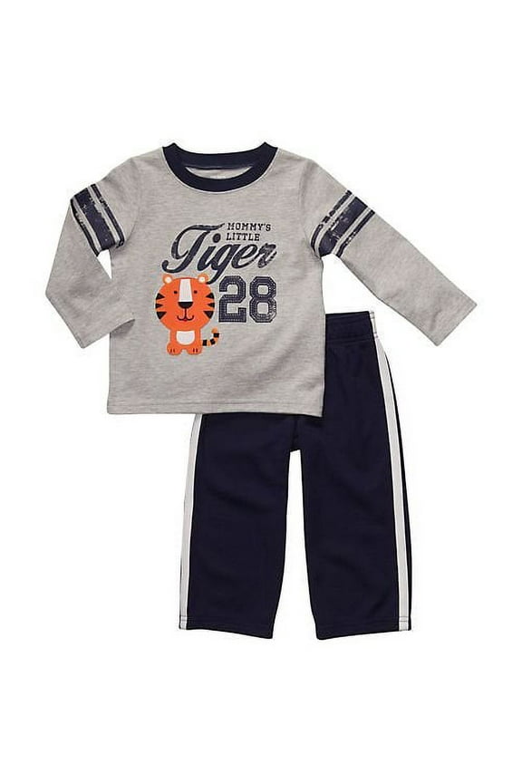 BOYS OUTFIT - SET 2 PCS TRACKSUIT 6 MONTHS - PANTS & LONG SHIRT TIGER
