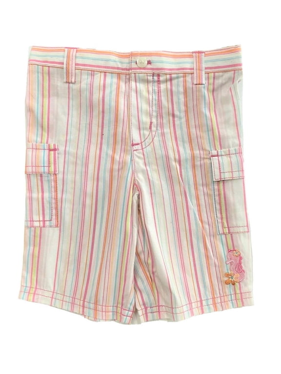 GIRLS CAPRI - STRIP PINK SZ 9 MONTHS - BABY PANTS STRIPED