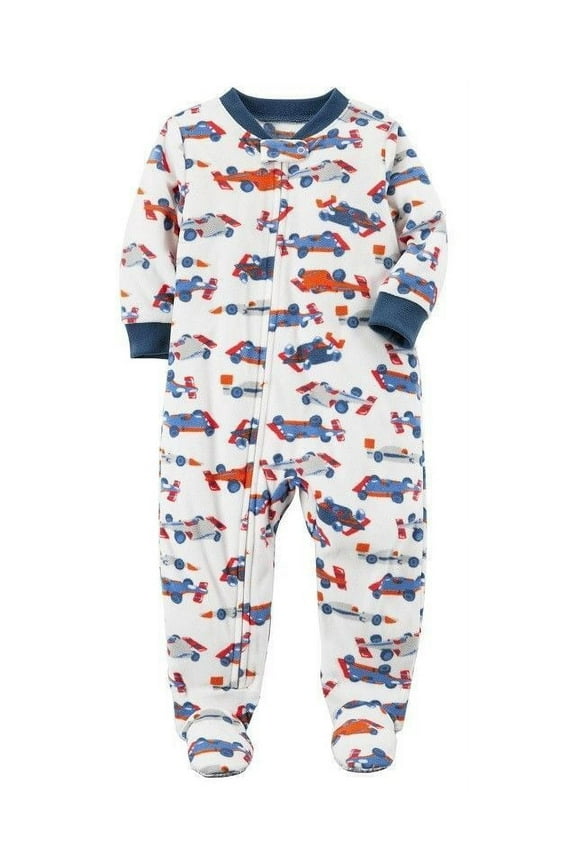 RACE CAR FLEECE PAJAMA SLEEPER 6M