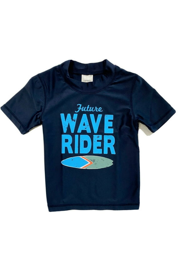 TOP SHIRT BOYS SWIM SUN RASH GUARD 2T BLUE UV PROTECTION 50+ SHARK NEW