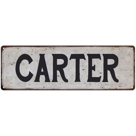 CARTER Vintage Look Rustic Chic Metal Sign 8x24 108240036373