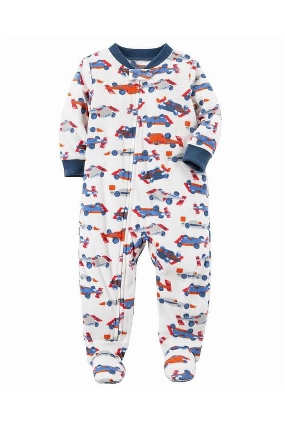 CARTERS RACE CAR FLEECE PAJAMA SLEEPER SIZE 18M